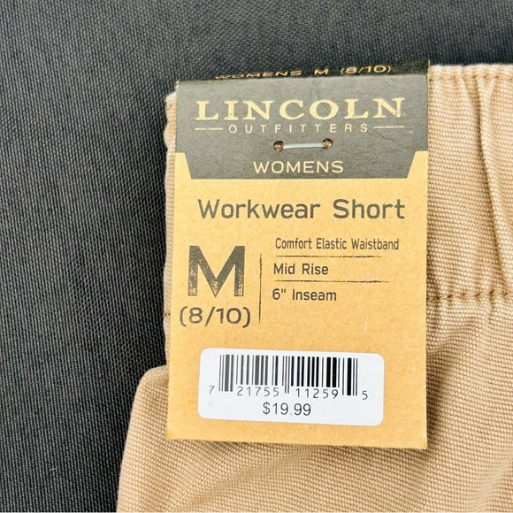Lincoln Outfitters Women Workwear Shorts/Mid Rise/6” Inseam/Medium (8-10)/ Tan - Picture 11 of 11